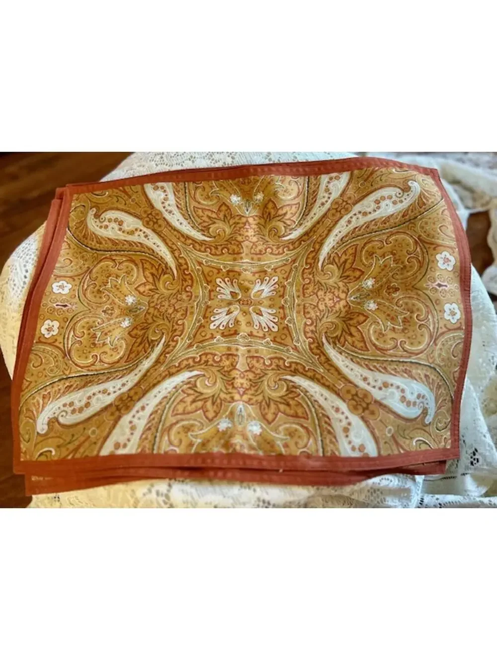 Williams Sonoma Decorative Paisley Placemats Set of 8